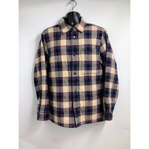 And Now This Men's Quilted Plaid Snap Button‎ Long Sleeve Shacket Size M